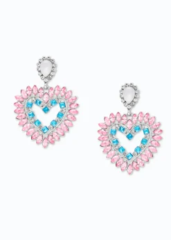 Eleganti orecchini con strass, rosa