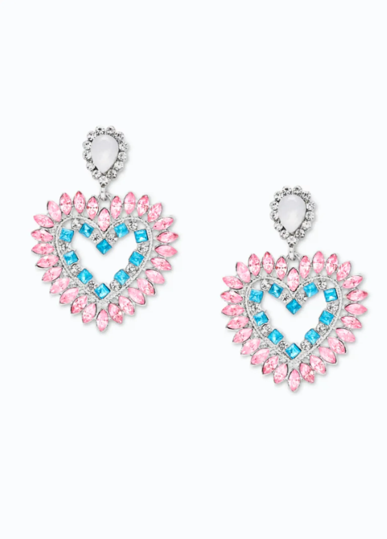 Eleganti orecchini con strass, rosa