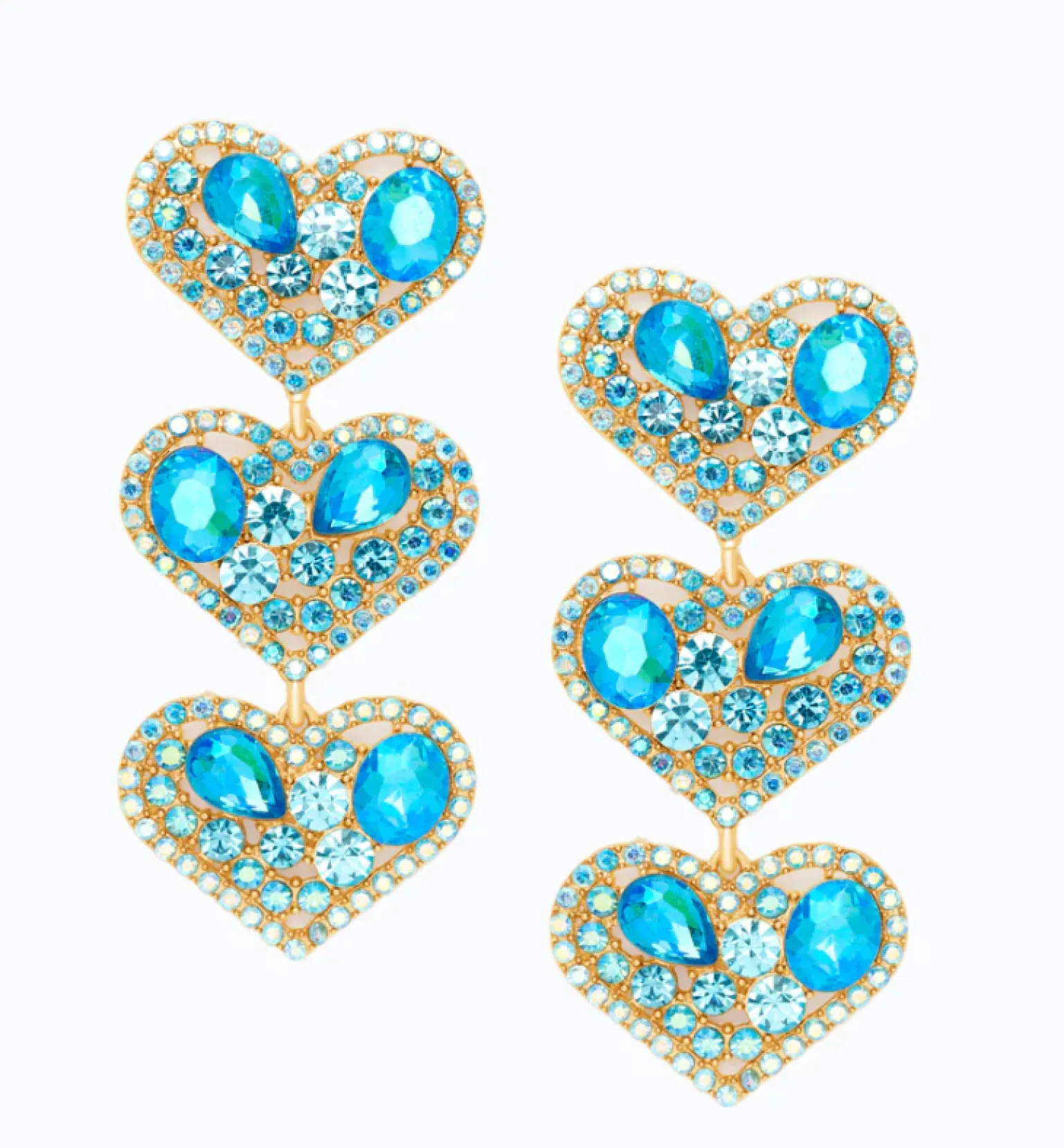 Eleganti orecchini pendenti con diamanti decorativi, blu