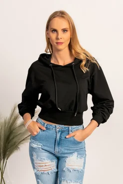 Felpa con cappuccio Belluna, nera