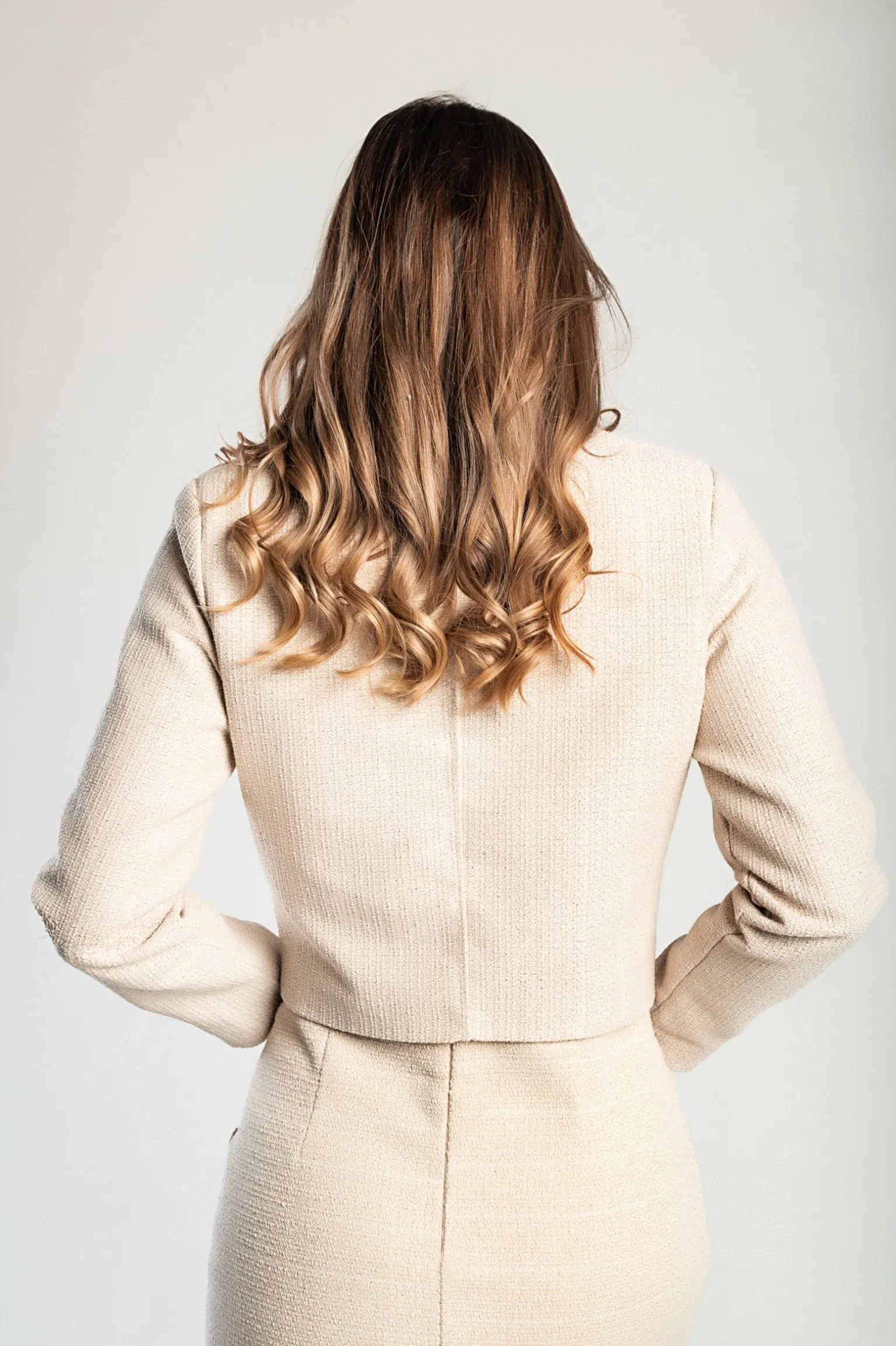 Giacca corta in tweed, beige