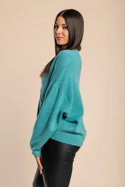 Giacca in maglia con cerniera, verde