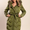 Giacca trapuntata con cappuccio, verde