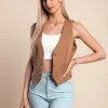 Gilet elegante con bottoni, cammelli
