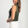 Gilet elegante con bottoni, oliva