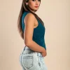 Gilet Elegante con Bottoni, Petrolio
