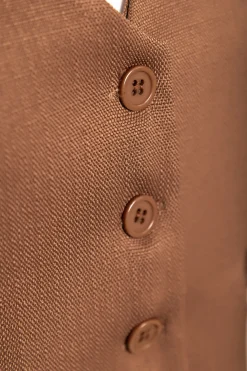 Gilet elegante con bottoni, marrone