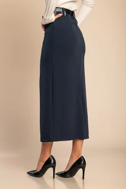 Gonna midi elegante, blu