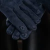 Guanti con pelliccia sintetica, blu