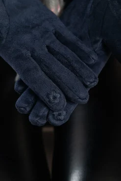 Guanti con pelliccia sintetica, blu