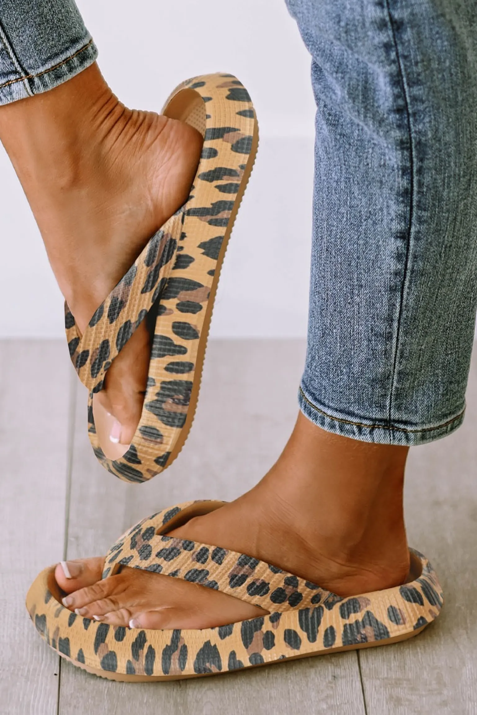 Infradito stampa leopardo, leopardo
