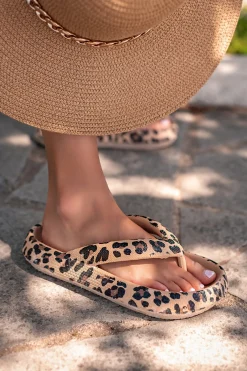 Infradito stampa leopardo, leopardo