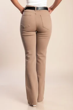 Jeans a zampa, cammello
