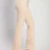 Jeans a zampa d'elefante, beige