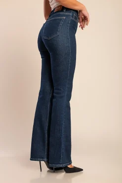 Jeans a zampa d'elefante, blu scuro