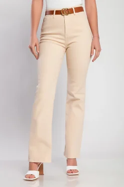 Jeans a zampa d'elefante, beige