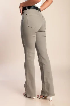 Jeans a zampa d'elefante, grigio