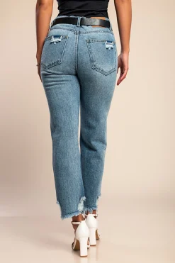 Jeans tagliati con stampa con orlo sfilacciato Alexandria, verde