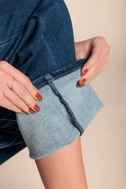 Jeans termici con gamba dritta, blu scuro