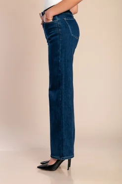 Jeans termici con gamba dritta, blu scuro