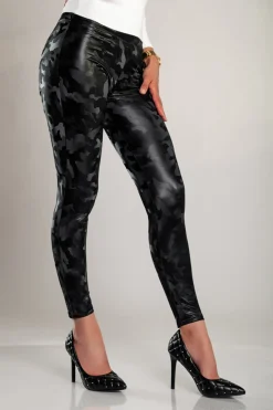 Leggings con fodera e vita ampia, nero