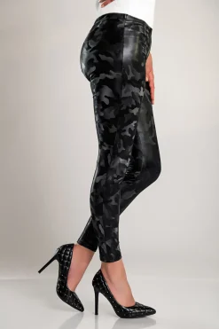 Leggings con fodera e vita ampia, nero