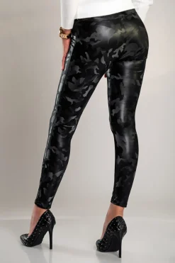 Leggings con fodera e vita ampia, nero
