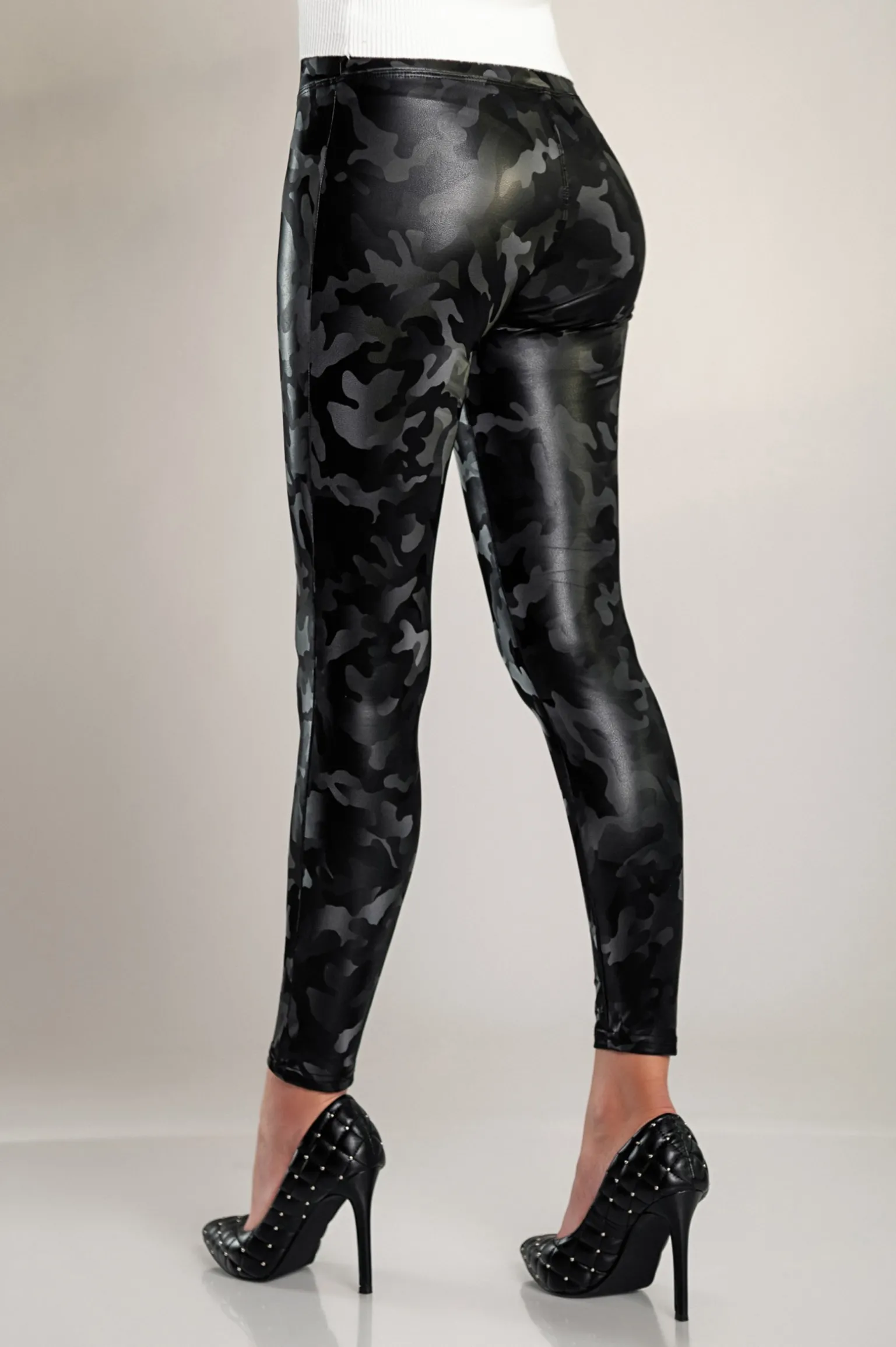 Leggings con fodera e vita ampia, nero
