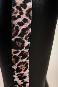 Leggings eleganti in ecopelle Margaretta, leopardati