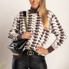 Maglia con fantasia pepita Sanga, marrone-beige