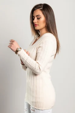 Maglia con maniche lunghe, beige