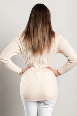 Maglia con maniche lunghe, beige