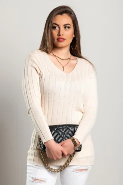 Maglia con maniche lunghe, beige