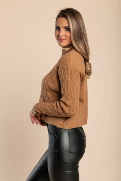 Maglia dolcevita, cammello