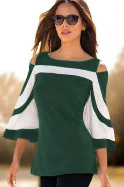 Maglietta con le maniche a campana Ninita, verde scuro