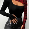 Maglietta con scollo asimmetrico Gally, rosso