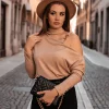 Maglietta elegante con scollo asimmetrico  Mirabelle, beige