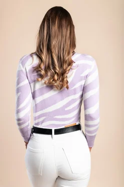 Maglietta in maglia a maniche lunghe, lilla