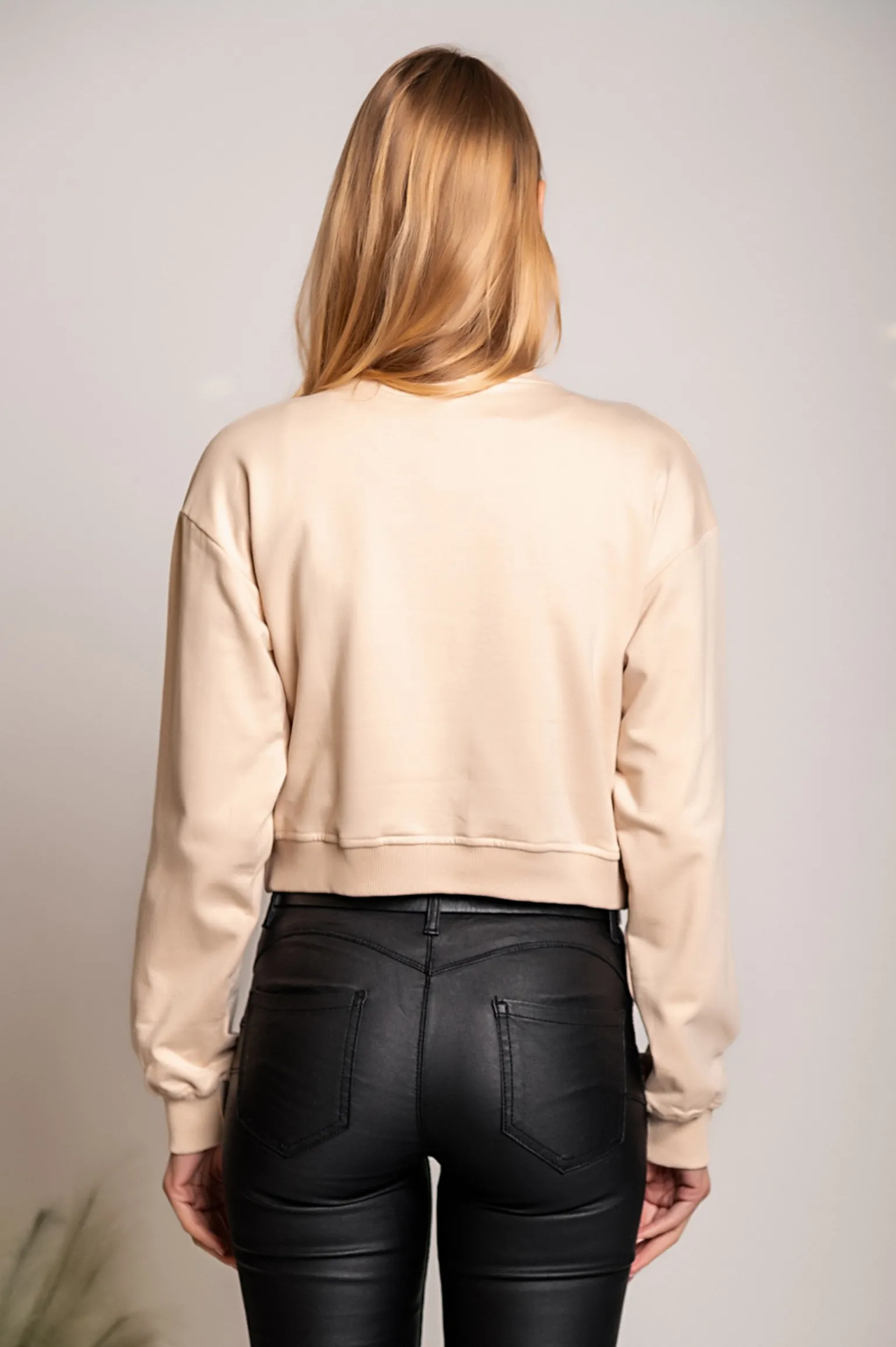 Maglietta sportiva a maniche lunghe in cotone Avesta, beige