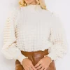 Maglione strutturato, bianco