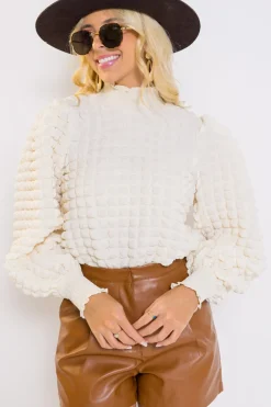 Maglione strutturato, bianco