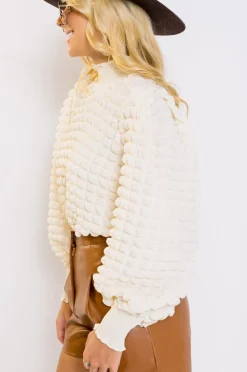Maglione strutturato, bianco