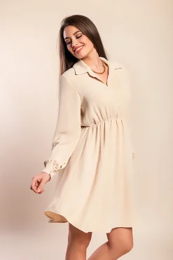 Mini abito con bottoni, beige
