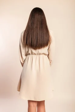 Mini abito con bottoni, beige