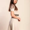 Mini abito con cintura, beige