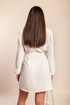 Mini abito con cintura, beige