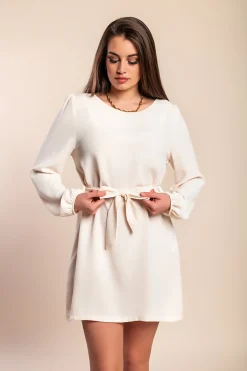 Mini abito con cintura, beige