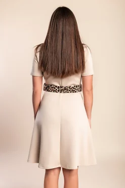 Mini abito con cintura, beige