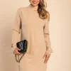 Mini abito con dettaglio metallico, beige