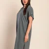 Mini abito con maniche ampie, grigio